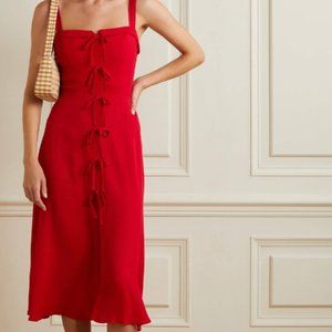 Reformation Red Eddie Dress - Midi Size 8
